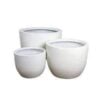 image of small, medium, and large white milan egg planter